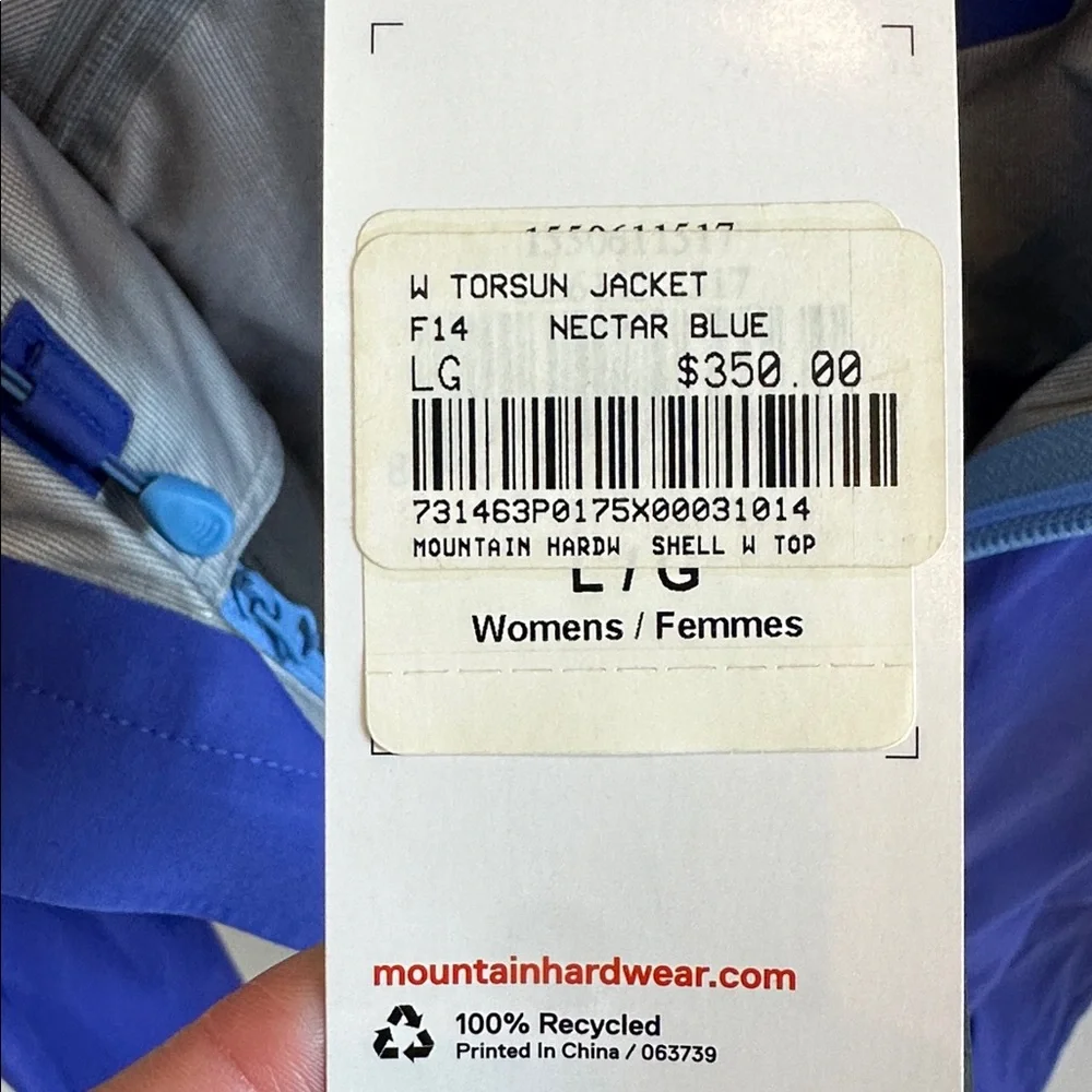 Mountain Hardwear “Torsun” Nectar Blue 2-Piece Puffer Jacket & Shell, Women’s L - Picture 4 of 8